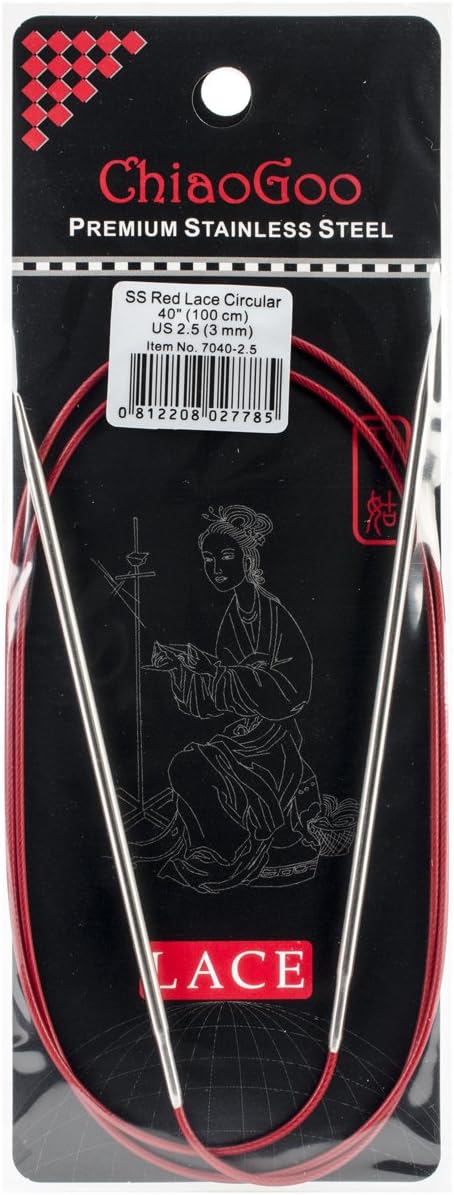 ChiaoGoo SS Red Lace Circular Needles (Large)