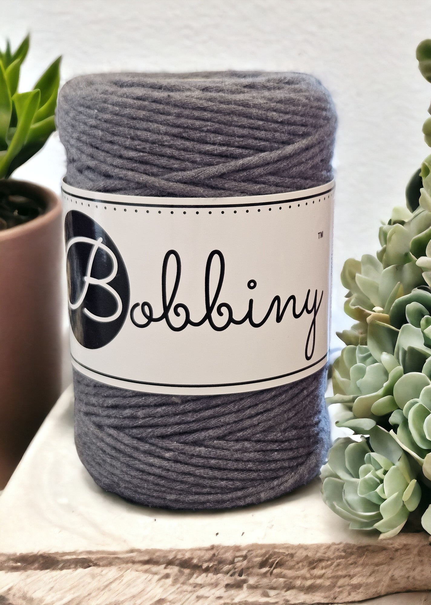 Solid Charcoal Macrame