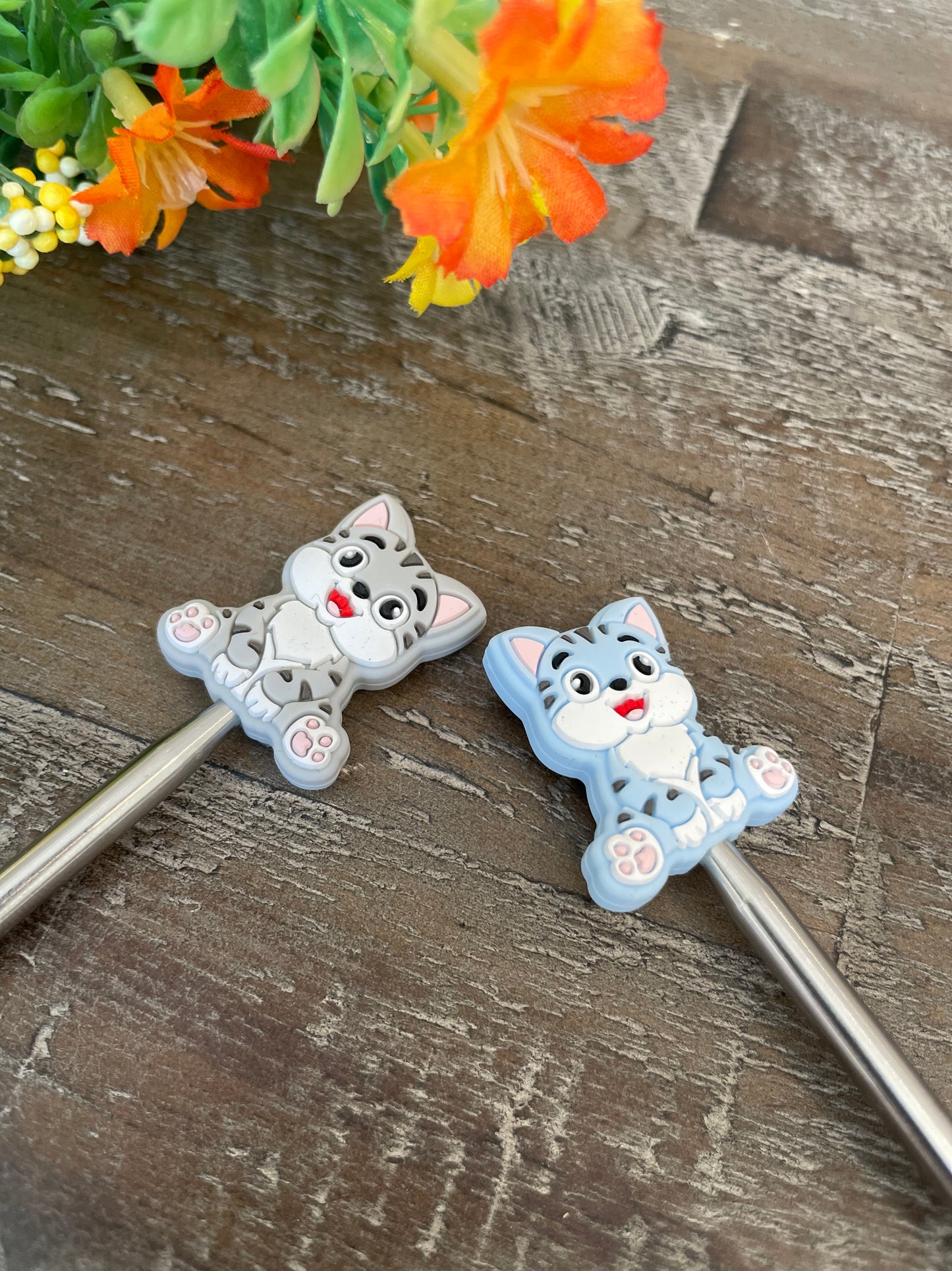 Knitting Needle End Stoppers (Pairs of Cats)