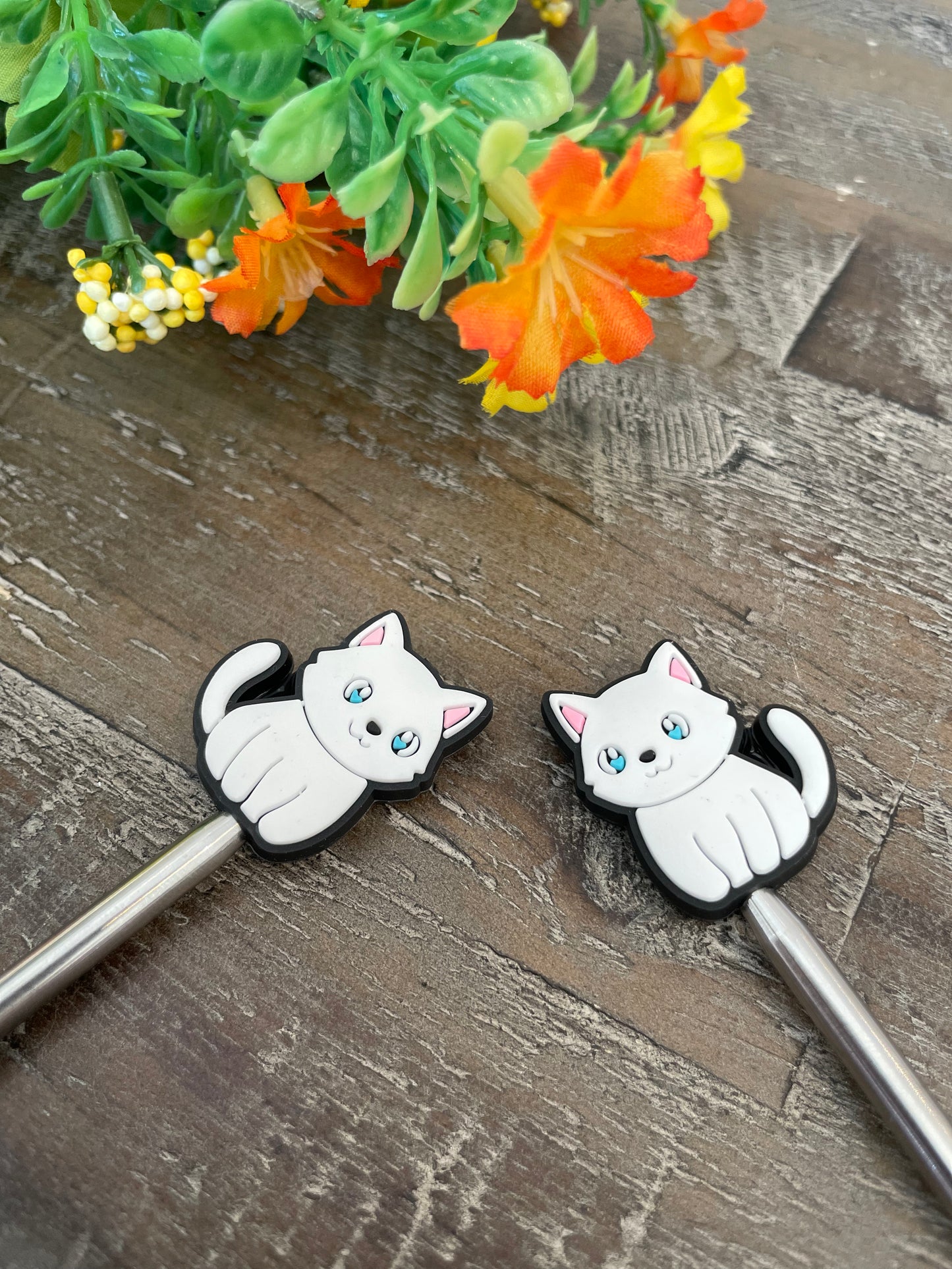 Knitting Needle End Stoppers (Pairs of Cats)