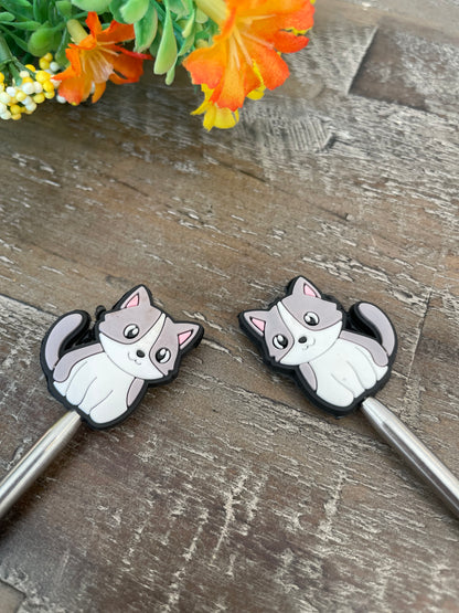 Knitting Needle End Stoppers (Pairs of Cats)