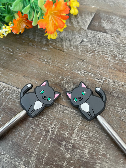 Knitting Needle End Stoppers (Pairs of Cats)