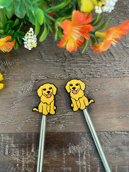 Knitting Needle End Stoppers (Pairs of Dogs)